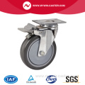 Chrome 6 Inch 130Kg Plate Brake PU Caster